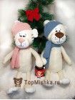 Тигр c шапочкой и шарфиком 55 см 